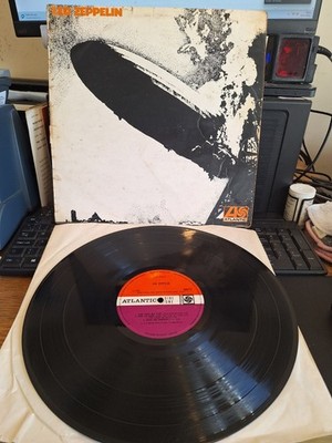 LED ZEPPELIN 1 ATLANTIC 1969 PRESS VINYL LP ALBUM GOOD/G+ 588171 A 1 RED PLUM