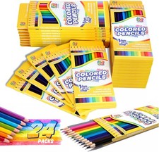 12 Assorted Colors: 288 Pack Pre-Sharpened Colored Pencils for Classroom Art