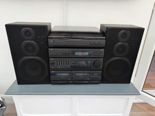 JVC DR-E31L Hi-Fi System Double Cassette Deck/ Tuner/ Turntable With Speakers