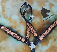Handmade Tooled Leather Western Horse Tack Set: Adjustable Tack Set