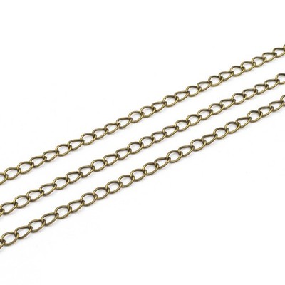 2 m Gliederkette Vintage Bronze 6x4 mm Eisen Ankerkette Schmuckkette Meterware