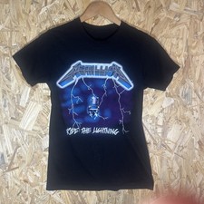 Metallica Official Band T Shirt Black Sze Small Ride The Lightning Graphic Print