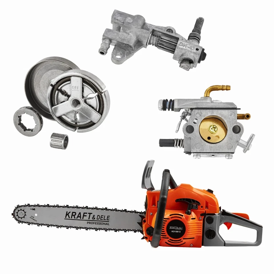 Benzin Kettensäge 5,9PS Motorsäge Set Zubehör inkl. 2x Schiene 2x Kette 16" 18" - Bild 4 von 4