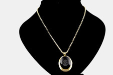 EINZIGARTIGER RARE JUGENDSTIL ONYX - GEMME/CAMEE ANHÄNGER+BROSCHE+KETTE - 1900