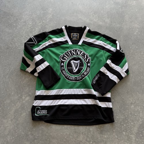 Guinness Beer Harp Hockey Jersey Black/Green, Size XL