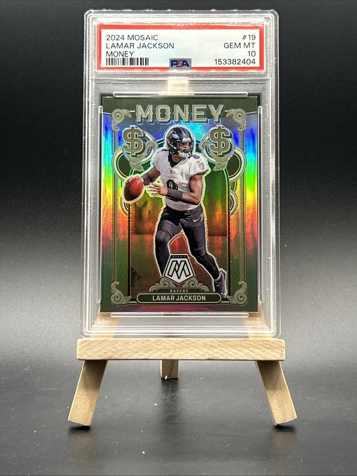 2024 Panini Mosaic Lamar Jackson Money #19 SSP Case Hit! PSA 10
