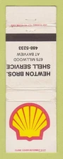 Matchbook Cover - Shell oil gas Hewton Bros WORN