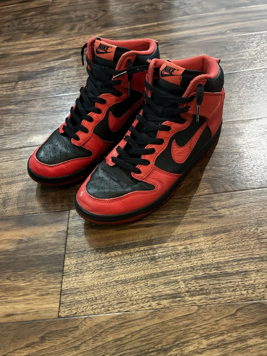 2011 Nike Dunk High Action Red Black Men\'s Size 13 Athletic Basketball Sneakers Nike Dunk High Black Action Red for Sale | Authenticity  main image 3