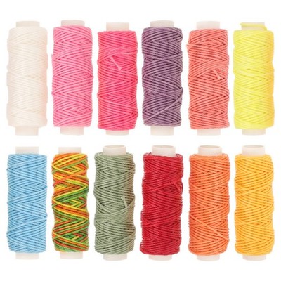 12 Rolls Wachsfaden Gewachste Schnur Nähen Gewachster Polyesterfaden