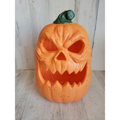 Scary light up multicolor orange pumpkin Halloween home decor prop