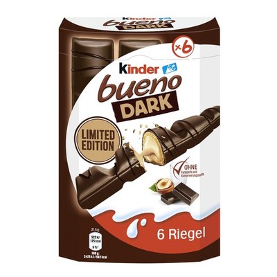 Ferrero Kinder Bueno Dark 6er intensivere Kakaonote Packung 129g