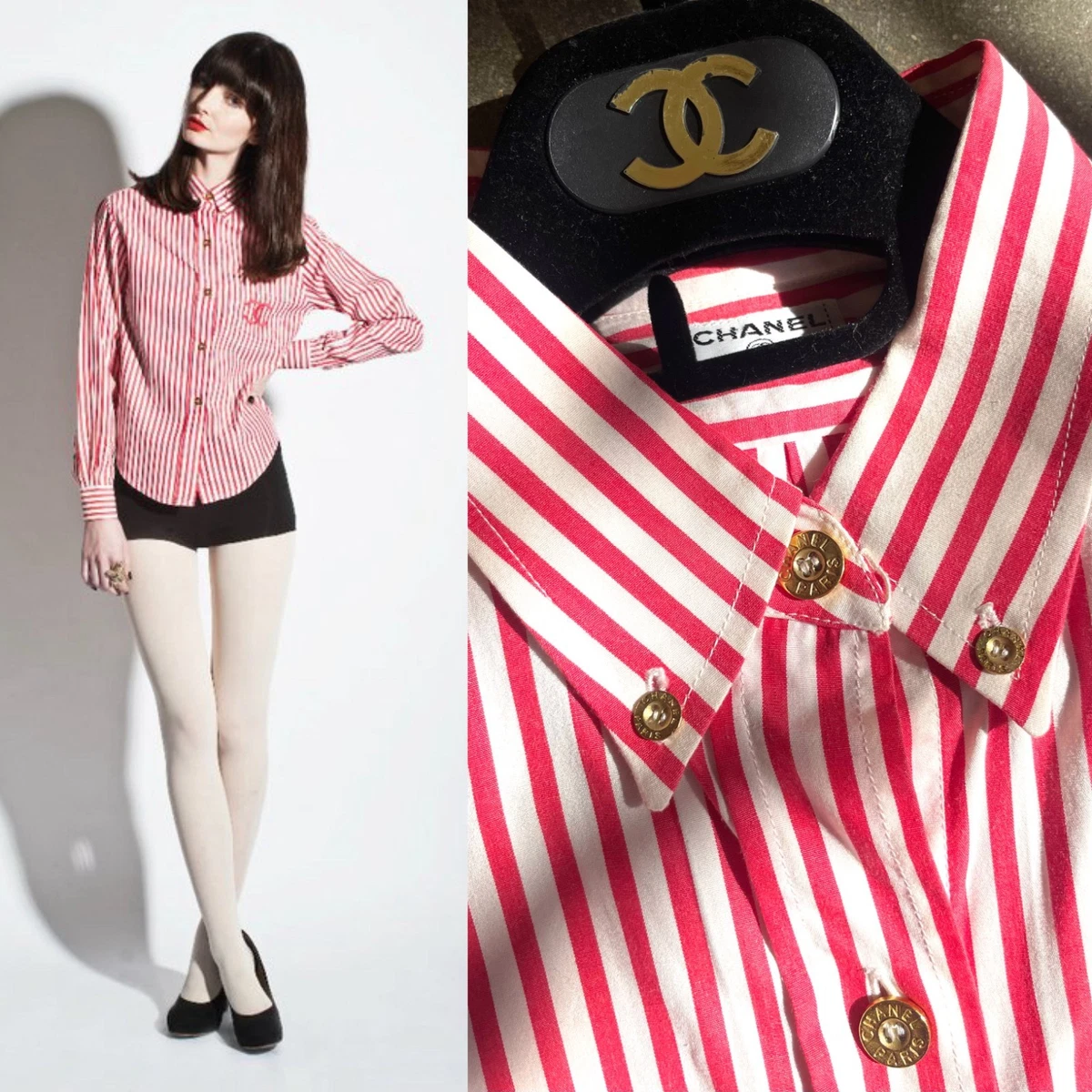 CHANEL Striped Tops for Women for sale | eBay