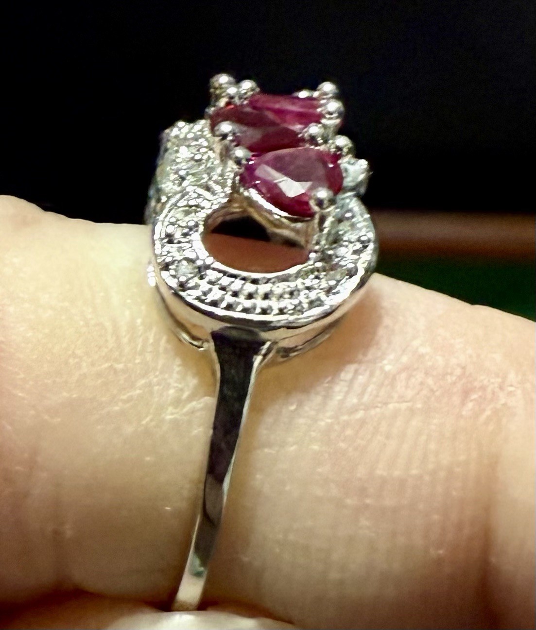 Sterling Silver 925 Pear Shape Ruby Red Gemstone … - image 3