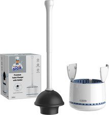 Toilet Plunger with Holder, Heavy Duty Toilet Plunger and Holder Combo for Bathr