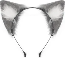 Cat Fox Faux Fur Ears Headband Cute Halloween Fancy Dress Cosplay Handmade Anima