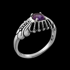 Amethyst Engagement Ring   925 Sterling Silver   February Birthstone