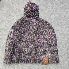 BUFF Prima Loft Knit Purple Grays Pom-Pom Winter Hat