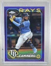 Junior Caminero 2024 Topps Chrome #213 Purple Refractor Rookie RC /250