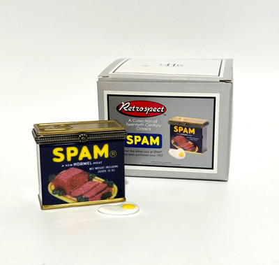 PHB Porcelain Hinged Box Spam With Fried Egg Trinket Retrospect Midwest  ~ New