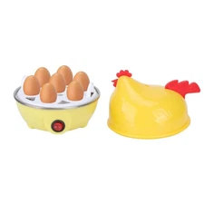 Yellow Rapid Electric Egg Cooker with Auto Shut Off for Hard Boiled Eggs