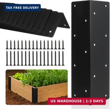 12 Pcs Metal Raised Garden Bed Corner Brackets, 11" x 3" x 3" Rust-Resistant Rai