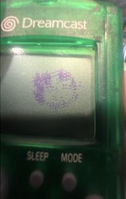 Sega Dreamcast Visual Memory Unit VMU HKT-7000 Green Memory Card Screen Damage