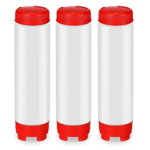 16 Oz Inverted Plastic Squeeze Bottles, Refillable Tip Dispenser3160