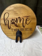 HOME IS WHERE THE DOG IS With Tail Hook Round 12 Inches