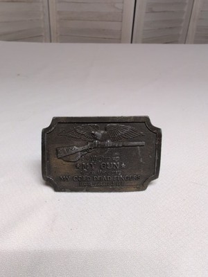 1977 Indiana Metal Craft  My Cold Dead Fingers Belt Buckle