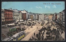 Ansichtskarte Linz a. D., Franz Josefplatz mi...