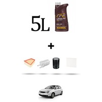 Hoffcar Wartungskit 4 Filter Und 5L ÖL FüR VW Polo IV (9N) 1.8 GTI 132KW Ab 2