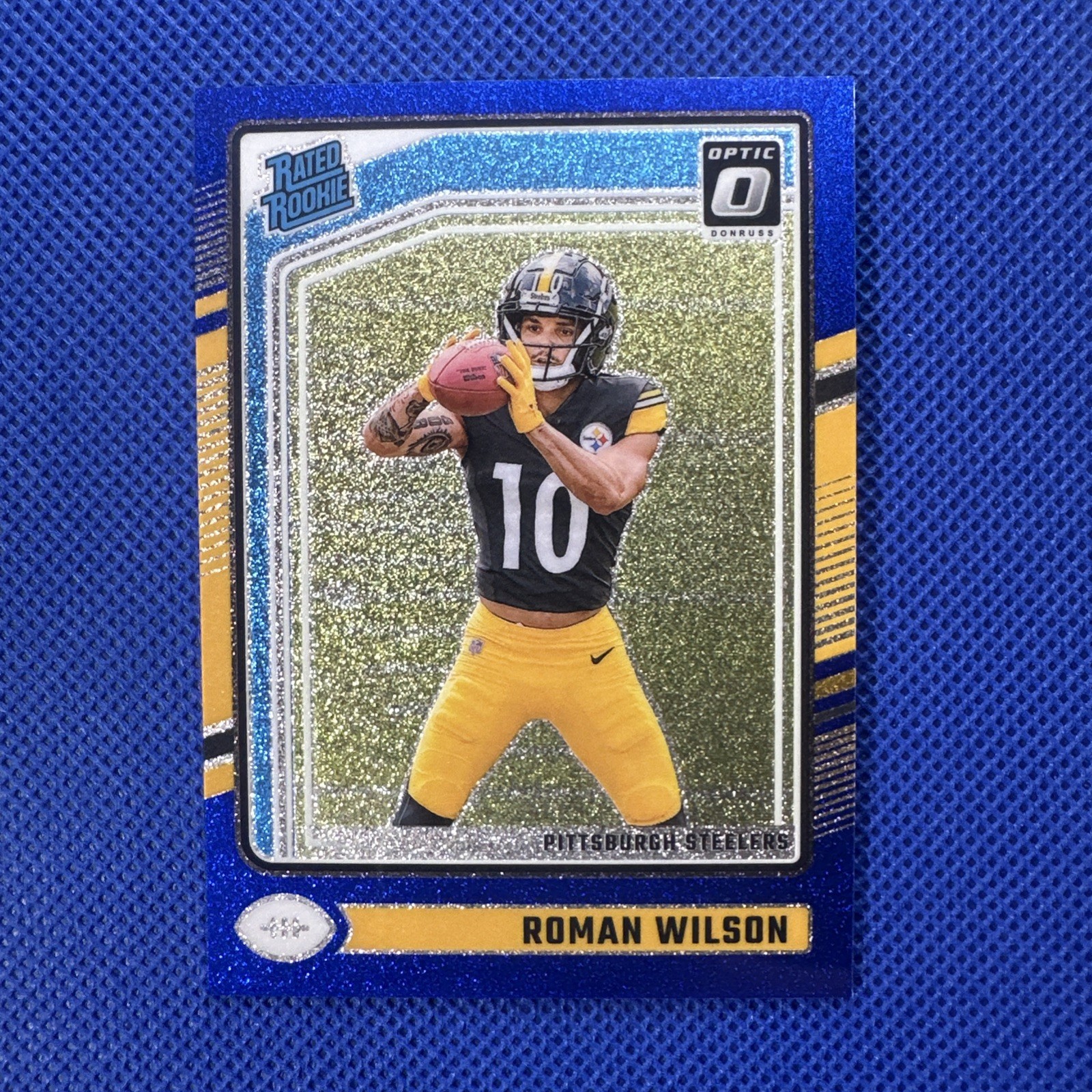 Roman Wilson 2024 Panini Donruss Optic Blue Glitter Prizm RC #285