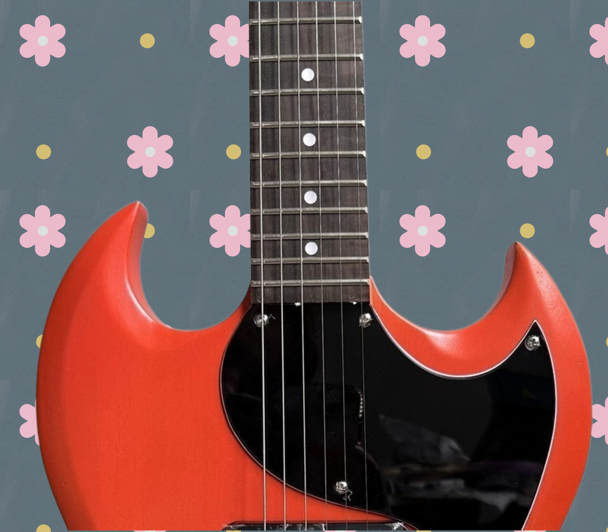 Custom SG Vintage Orange Electric Guitar P90 Pickups Chrome Parts