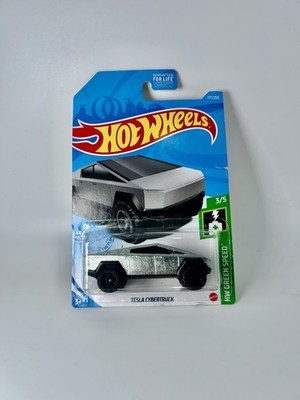 2021 Hot Wheels Tesla Cybertruck 3/5 HW Green Speed 177/250 Silver NEW