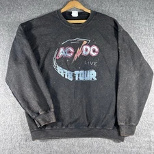 Vintage AC DC Junk Food Dark Gray Fleece Sweatshirt Men's Sz M 1978 Tour Grunge