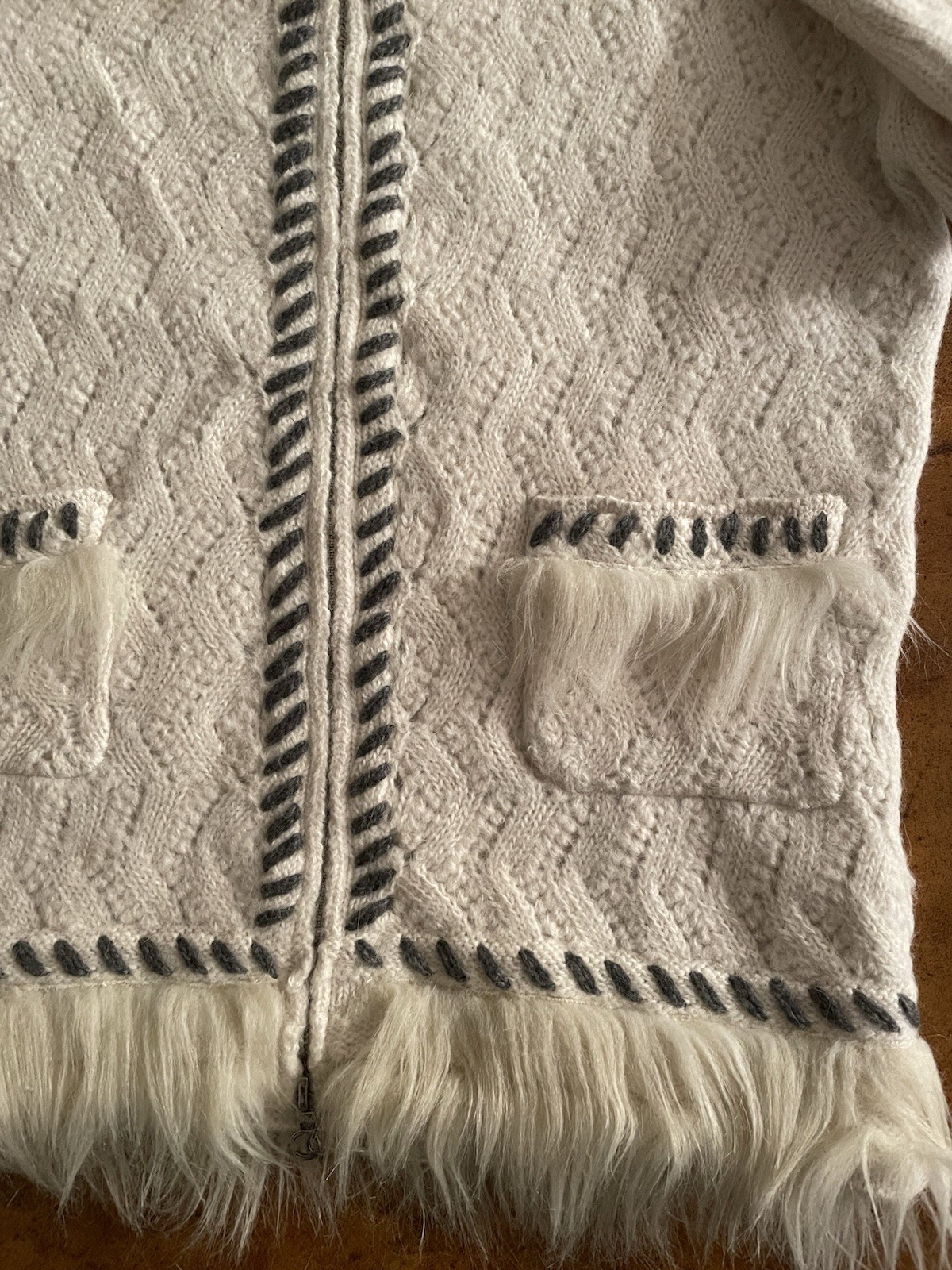 Chanel Ladies Cardigan Sweater with Zip, Size 44 image 7