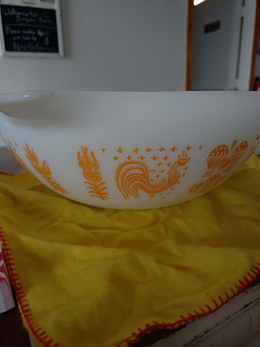 Vintage Rare 1965 Pyrex Pumpkin Butterprint 4qt Mix bowl #444 | eBay