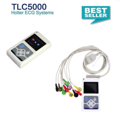 CE FDA 12-Lead TLC5000 Holter ECG 24hr Monitor Sync dynamic ECG machine