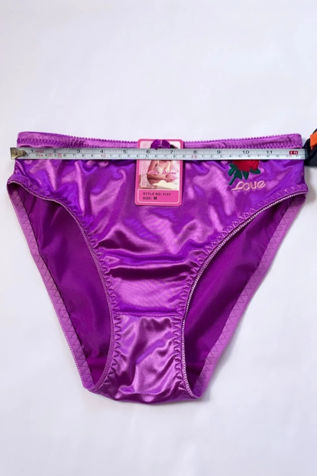 Women Briefs Lot 3, 6 Or 12 Bikini High cut Panties Undies Satin Silky Cool 3123 - Image 2 of 4