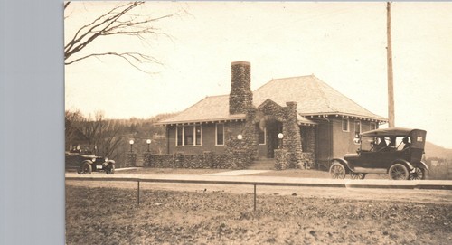 WEBSTER MEMORIAL LIBRARY wentworth nh real photo postcard rppc ~trop trim