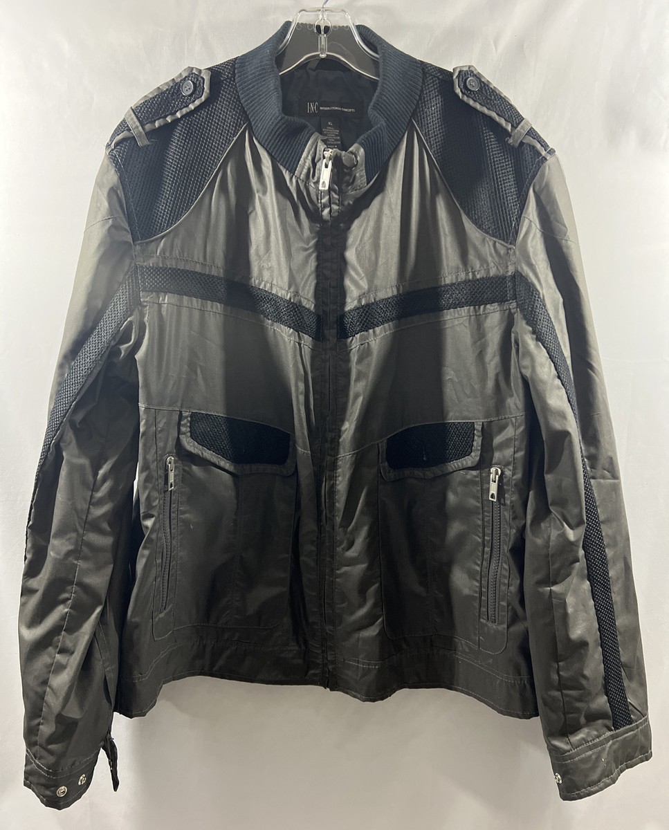 INC International Concepts Women's XL Gray Black Mesh Zipper