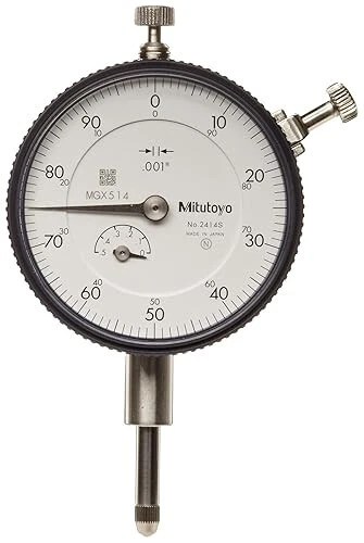 Mitutoyo 2414S Dial Indicator 0-100 Reading, 2.244" Dial Dia., 0-0.5" Range