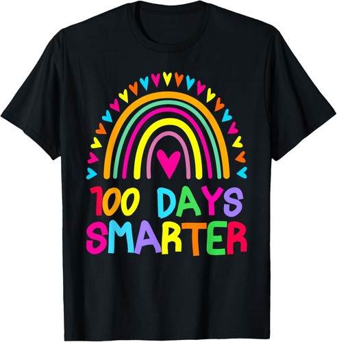 100th Day of School Teacher - 100 days smarter rainbow T-Shirt Hoodie