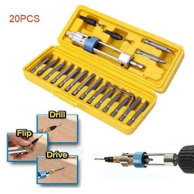 20pcs/set Multifunction Half Time Drill Driver Swivel Head Quick-Change DE
