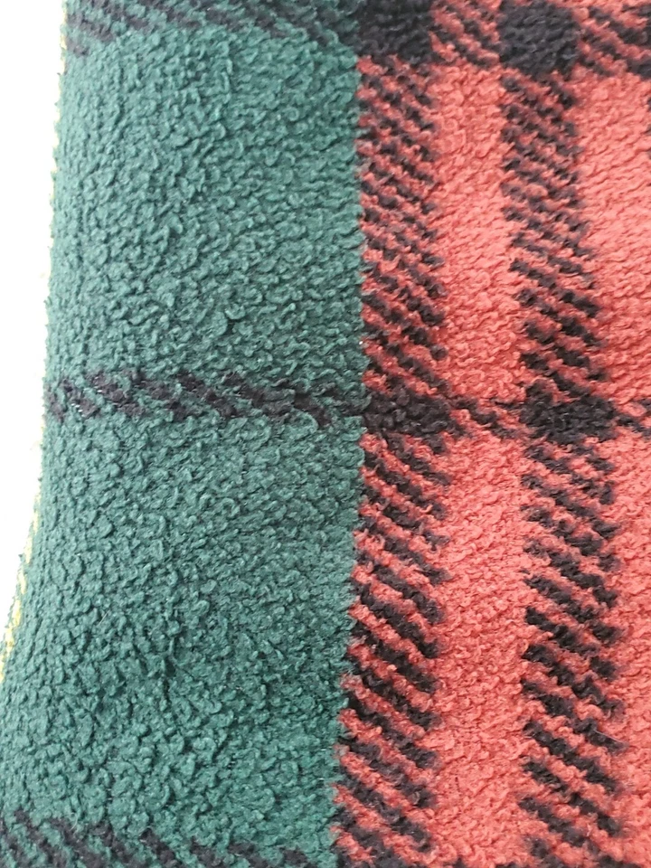 Manta Martha Stewart Grande Estampada Mezcla de Algodón a Cuadros Roja Negra Verde Foto 3 de 4