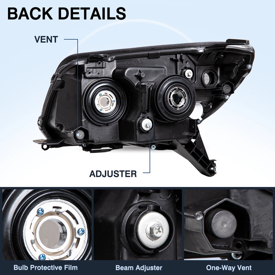 Для Toyota 4Runner 2006 2007 2008 2009 хромированные фары желтые угловые лампы L + R - Изображение 3 из 4