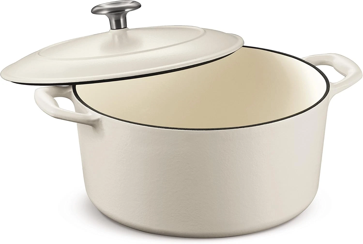 Matte White 5.5-Quart Enameled Cast Iron Dutch Oven with Lid
