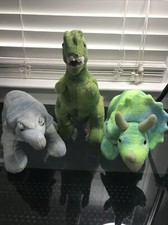FAO Schwarz Plush Dinosaurs - Lot 3 - T Rex Triceratops