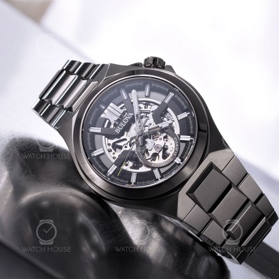 Bulova 98A179 Maquina Klassik skelettierte Herren Automatikuhr