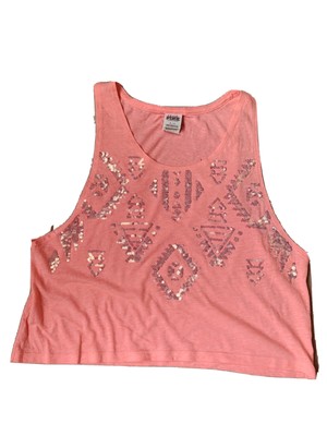 pink sequin vest top
